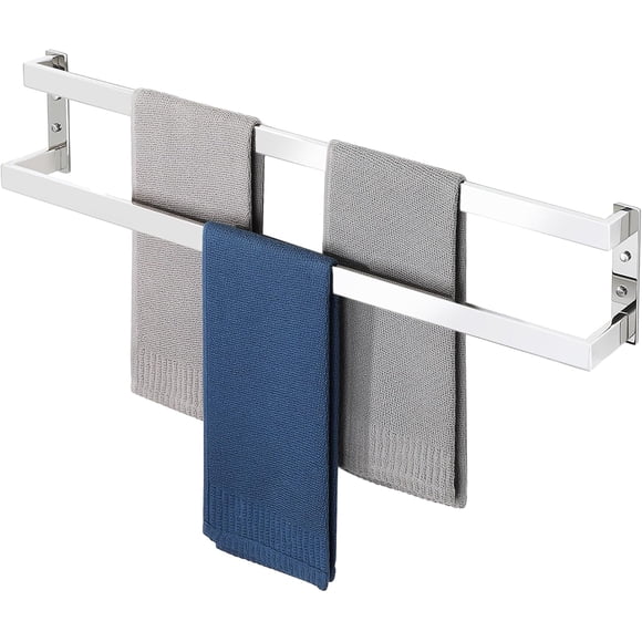 Alise Double Towel Bars Towel Racks for Bathroom Wall Mount,32'' Towel Hanger SUS304 Stainless Steel Towel Holder Towel Rail,Polished Chrome,GYT5080-C