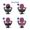 thumbnail image 4 of Floral Office Chair Slipcover, Spring-Themed Layout of Flowers and Leaves in Tones, Protective Stretch Decorative Fabric Cover, Standard Size, Purple Hot Pink, by Ambesonne, 4 of 5