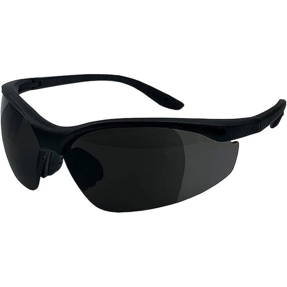 Full Lens Magnification Safety Glasses with Black Frame | Clear Lens | | Magnifying Reading Eyewear (Tinted  1.00 Diopter)