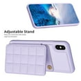 thumbnail image 6 of Dteck for Apple iPhone XS/X Card Holder Back Case with Pockets, Premium PU Leather ID Cash Credit Slots Magnetic Kickstand Flip Folio Slim Hard Protective Cover, purple, 6 of 7