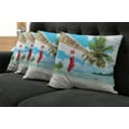 thumbnail image 5 of Ambesonne Christmas Throw Pillow Cover 4 Pack, Beach Xmas Stockings, 18", Multicolor, 5 of 5