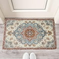 thumbnail image 2 of Boho Light Blue Carpet Door Mat 30 X 17 Inch Welcome Doormat Indoor Outdoor Entrance Floor Mat Non Slip Spring Summer Decor Rubber Mats, 2 of 6