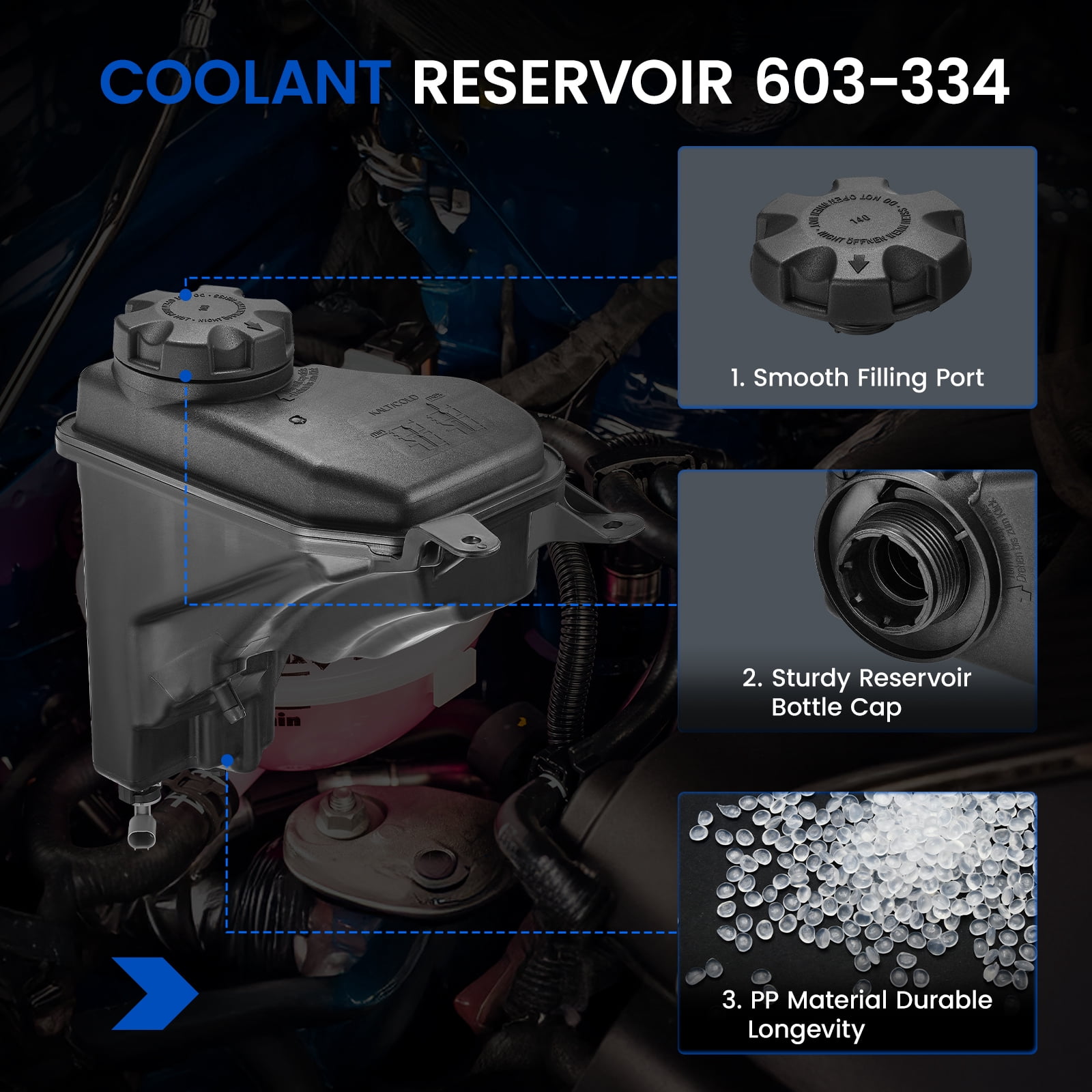SPEEDWOW Engine Coolant Expansion Reservoir Overflow Tank for BMW 128i 135i 323i 325i 325xi 328i 328xi 330i 330xi 335i 335is 335xi xDrive Z4 X1 1 Series M 2.0L 3.0L l4 l6