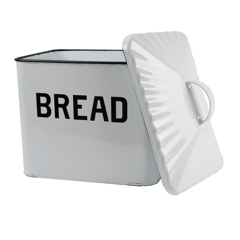 White Enamel Breadbox Vintage Bread Keeper Food Storage Rustic Kitchen Accessory White Enamel Breadbox Vintage Bread Keeper Food Storage Rustic Kitchen Accessory