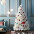 thumbnail image 3 of Alden Design White Hinged Spruce Artificial Christmas Tree, with Foldable Stand 6', 3 of 12