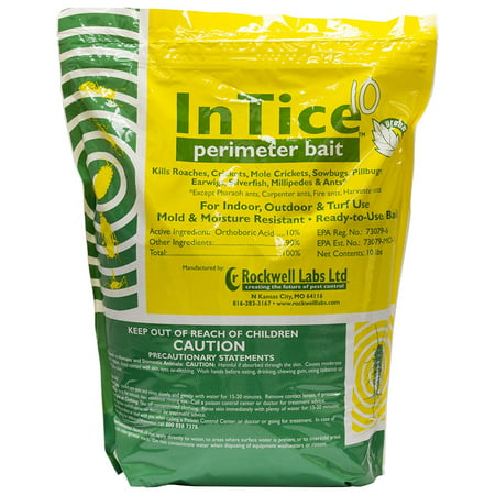 InTice 10 Perimeter Bait Ant and Roach Killer 10 Lb. Bag, Labeled for cockroaches, ants, (except Pharaoh ants, Carpenter Ants, Fire ants,.., By (Best Bait For Pharaoh Ants)