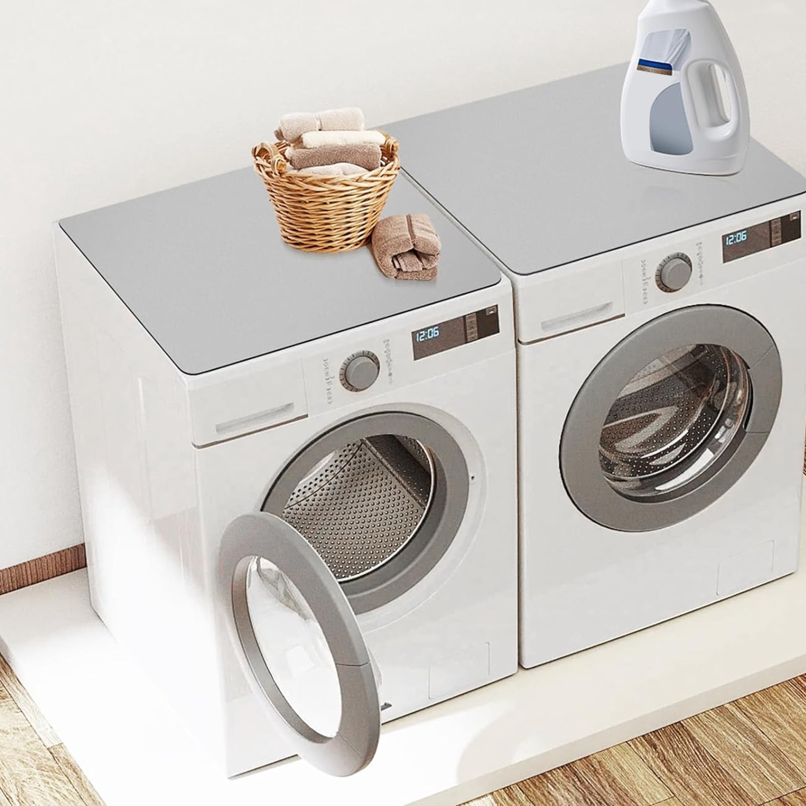 sunsanly Washing Machine Cover Dustproof Water Absorbent Printed Anti-skid Dirt-resistant Microwave Oven Protecor Fridge Top Mat Table Pad Bedstand Desktop Mat