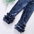 thumbnail image 5 of Zanarzt Toddler Flare Leggings Toddler Girl Flare Pants Ribbed Bell Bottoms with Ruffle High Waist Leggings Trousers Blue,6-12 Months, 5 of 8