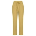 thumbnail image 3 of Pantalon Décontracté d'Été pour Femmes en Coton et Lin avec Poches, 3 of 7