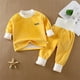 thumbnail image 3 of Girls Outfits&Set Baby Warm Underwear Set Autumn Winter Children's Pajamas Cozy Thickened Wool Long Sleeve Homewear Comfort Clothing,Size 18-24 Months, 3 of 3