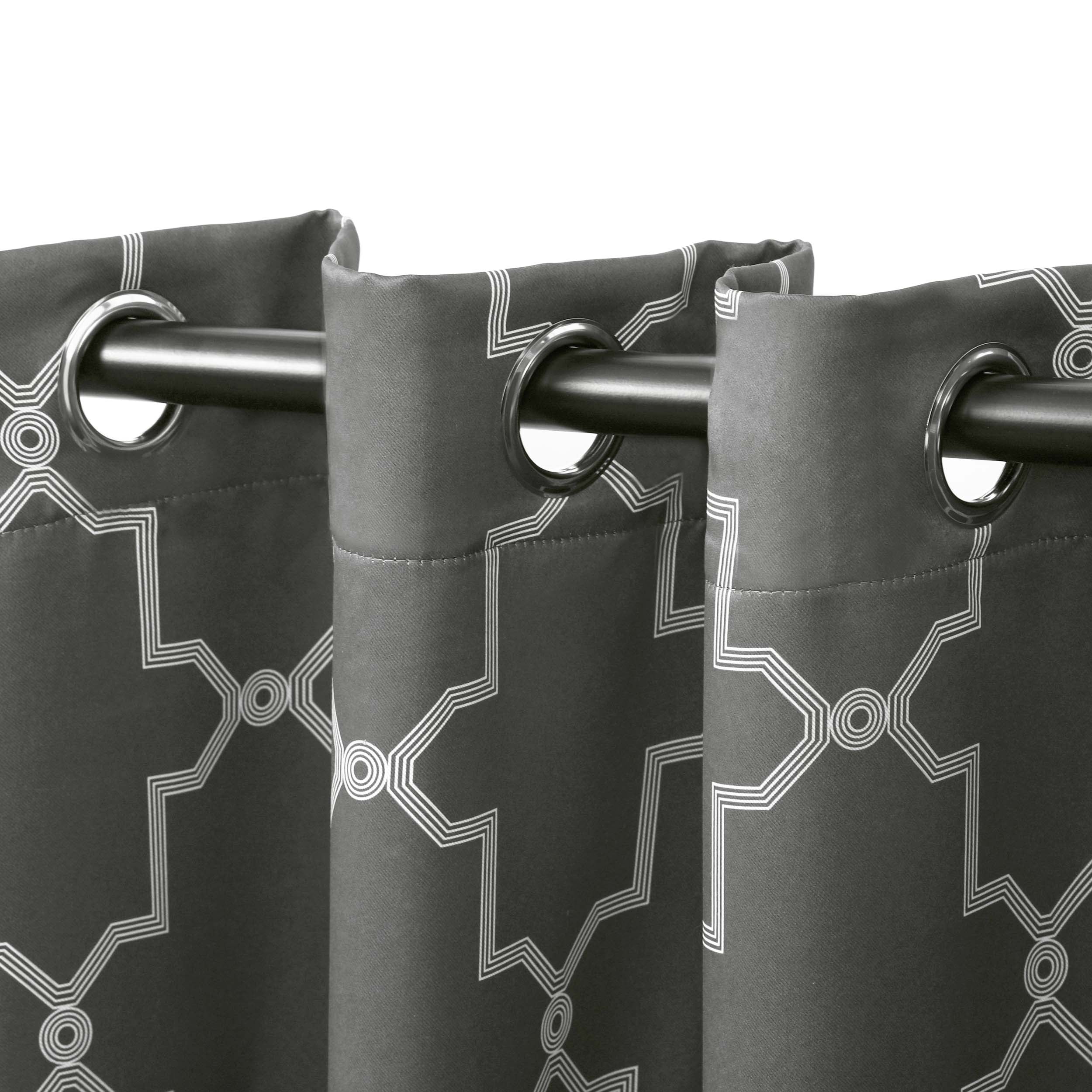 Superior Trellis Blackout Grommet Curtain Panel Pair, Set of 2 Curtains, 42"W x 108"L, Charcoal