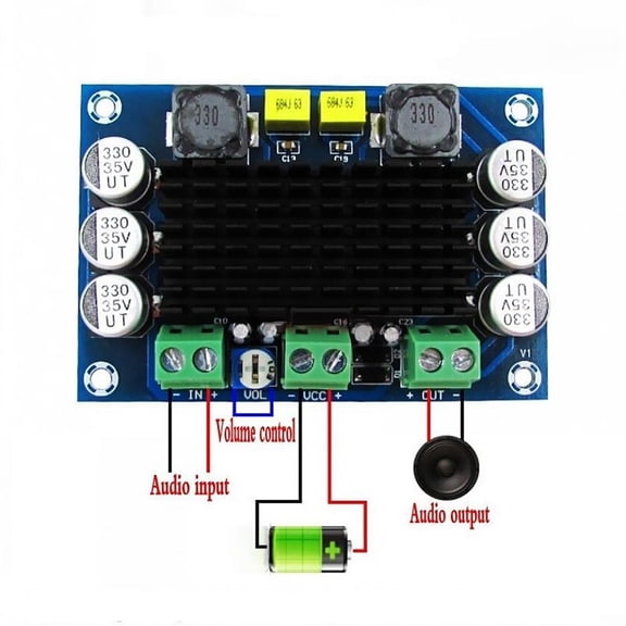 Mini Amplificador de Sonido Yotijar Digital Portátil 100 Vatios Tarjeta de Amplificador de Audio