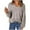 DT--Gray, variant on DailyTrove Women's Open-Knit V-Neck Top, Long Sleeve, Casual Night Out & Party Wear, Lightweight Wool Blend, Slim Fit, Plus Size Friendly