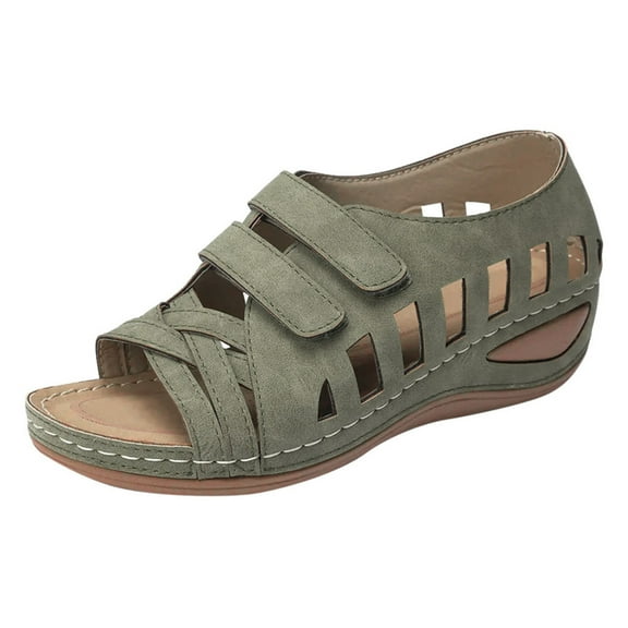 NOKIO Wedge Sandals for Women Dressy Summer, Platform Wedges for Women, Womens Espadrilles Open Toe Sandals Comfortable Dressy Ankle Strap Slip On Sandals Orthopedic Sandals Casual