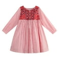 thumbnail image 1 of Richie House Girls' Striped Dress with Ethnic Embroidery RH1783, 1 of 2