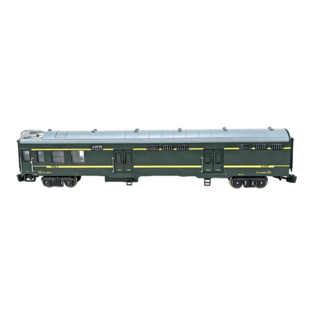 Vagón de equipajes de tren a escala 1/75, modelo de vagón con luces, colección conmemorativa Verde