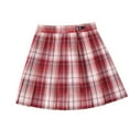 thumbnail image 2 of Puntoco Kids Clothing Clearance Children's Solid Color Tight Short Skirt Four Season Pleated Skirt Girls' Performance Half Skirt Uniform Checkered Skirt, 2 of 3