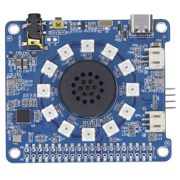 ZOUSSIQI Amplifier Module for Raspberry Pi 2/3/4B AI Smart Speaker 2-Mic Microphone Array Board EL225#45494