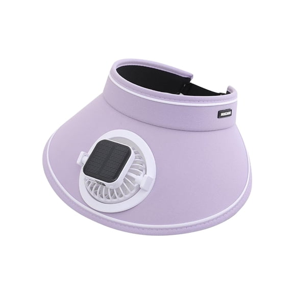 Fewfanhot Women's & Men's Wide Brim Sun Visor with Built-in Rechargeable Fan, Adjustable Headband, Lightweight Breathable Cooling Sun Hat for Beach Gardening and Outdoor Work