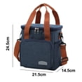 thumbnail image 2 of Bolsa bento engrosada y bolsa de aislamiento cuadrada de altura, bolsa de hielo portátil para exteriores, azul marino, 2 of 8