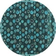 thumbnail image 1 of Ahgly Company Indoor Round Abstract Light Blue Modern Area Rugs, 3' Round, 1 of 4