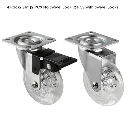 4 pack 3 inch caster wheel office chair caster clear swivel caster