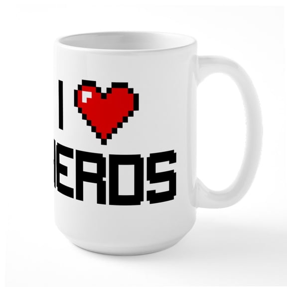 CafePress - I Heart Nerds - 15 oz Ceramic Large White Novelty Mug