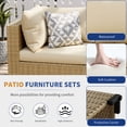 thumbnail image 3 of UDPATIO 9-Piece Wicker Modular Sectional Outdoor Conversation Sets with Glass Coffee Table, Yellow&Beige, 3 of 6