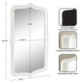 thumbnail image 3 of Kate and Laurel Preble Coastal Scalloped Wall Mirror, 23 x 35, White, Soft Distressed Traditional Curvy Bathroom Vanity Mirror with Stepped Profile for Elegant Home Decor, 3 of 8
