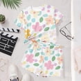 thumbnail image 5 of Hrsba Summer Casual Print Crew Neck Short Sleeve T Shirt Shorts Fashion Sports 2 Piece Set Girls Casual Outfit, 5 of 7