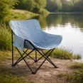 thumbnail image 2 of Sillas de Camping Plegables de Lona para Campamento y Playa Sillas para Exterior con Estructura de Acero y Funda Transportadora Set 4 Sillas Azul Grisaceo, 2 of 6