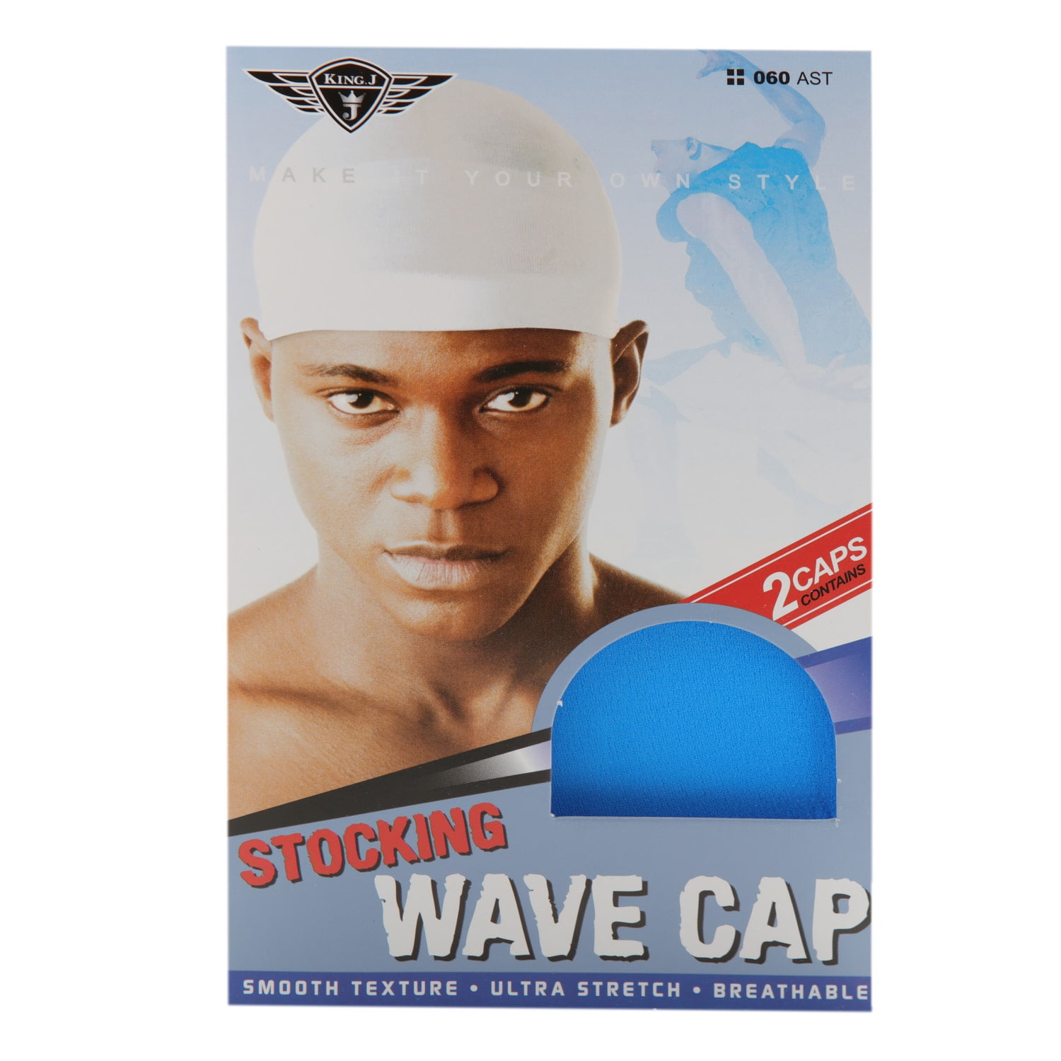 M&M Headgear Stocking Wave Cap Assorted, 2/PK,Pack of 12