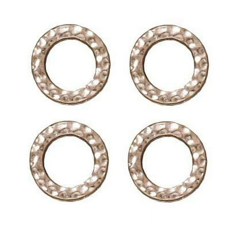 Real Rhodium Plated Pewter Round 9mm Connector Link Ring (4)