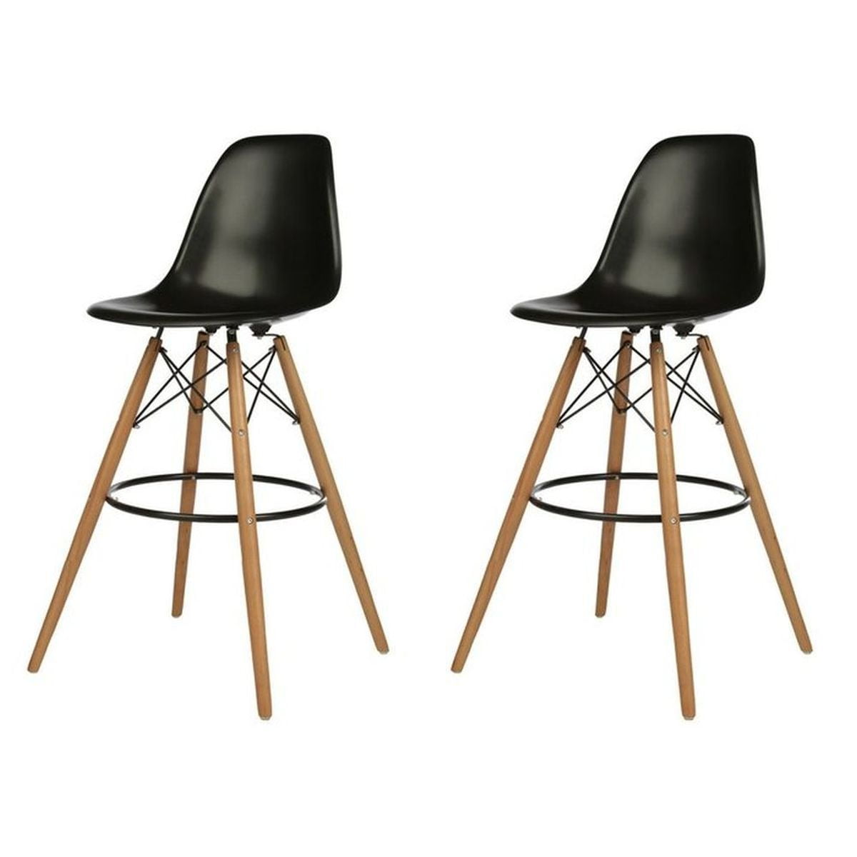 Modern Kitchen Island Bar Stool with Black Seat Set of 2 Walmart Canada