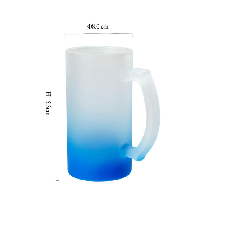 16oz. Blue Frosted Glass Beer Mug