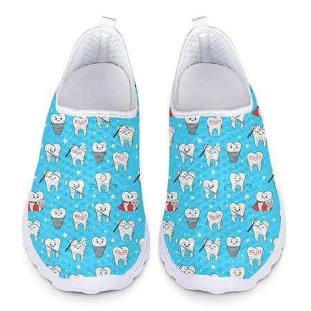 

Penny Loafers Women Sneakers Cute Dentist Dental Equipment Print Summer Mesh Women s Slip On Shoes Breath Woman Flats Footwear