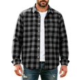 thumbnail image 3 of TRUNZI Mens Plaid Long Sleeve Button Down Shirts Regular Fit Work Office Suit Gingham Shirts with 2 Chest Pockets, 3 of 8