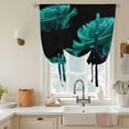 thumbnail image 2 of Tie Up Curtains for Windows Turquoise Rose Valance Adjustable Balloon Curtain Vintage Flower Garden Tie Up Shades for Kitchen Living Room Bedroom Privacy Curtain Drape 34x45 Inch, 2 of 9