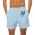 thumbnail image 2 of Mens Casual Pantalones Cortos en Forma de Corazón Impreso Cordón Bolsillo Playa, Poliéster Spandex para Primavera Verano Al Aire Libre Y Diario, 2 of 9