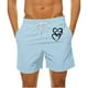 thumbnail image 2 of Mens Casual Pantalones Cortos en Forma de Corazón Impreso Cordón Bolsillo Playa, Poliéster Spandex para Primavera Verano Al Aire Libre Y Diario, 2 of 9
