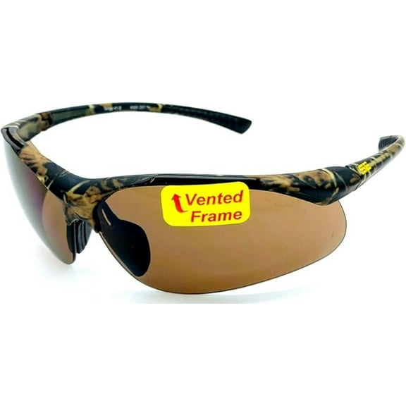 Picklers Edge Tattoo Pickleball & Safety Glasses Matte Camo Frame Brown Lens