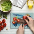 thumbnail image 4 of Sports Cutting Board, Diamond Shape Rugby Ball Sketch with Colorful Doodles Professional Equipment League, Decorative Tempered Glass Cutting and Serving Board, Small Size, Multicolor, by Ambesonne, 4 of 5