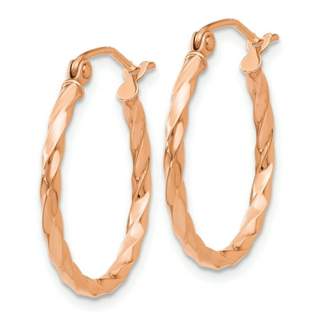 14K Rose Gold Twisted Hoop Earrings | Walmart Canada
