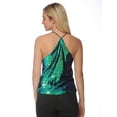thumbnail image 2 of Womens Sequin Spaghetti Strap Crop Camisole Tank Top, Matte or Shiny, 2 of 5