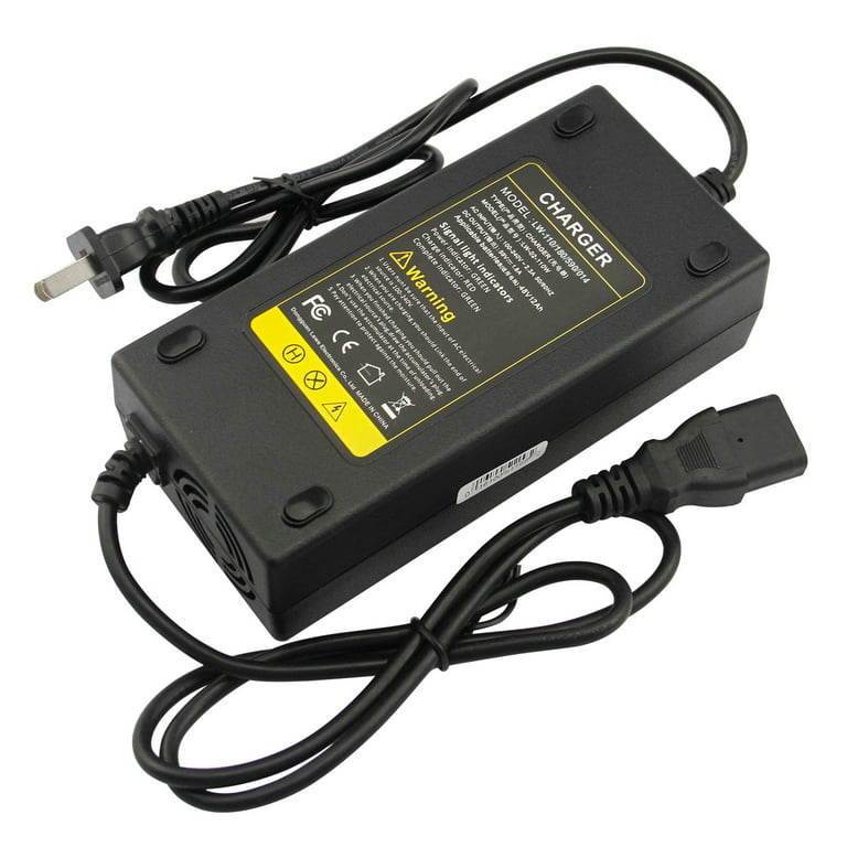 59V 1.8A Replacement for Electric Scooter Bike Lead Acid Battery Fast Charger w/PC Plug 48 Volt, Size: 17, Black
