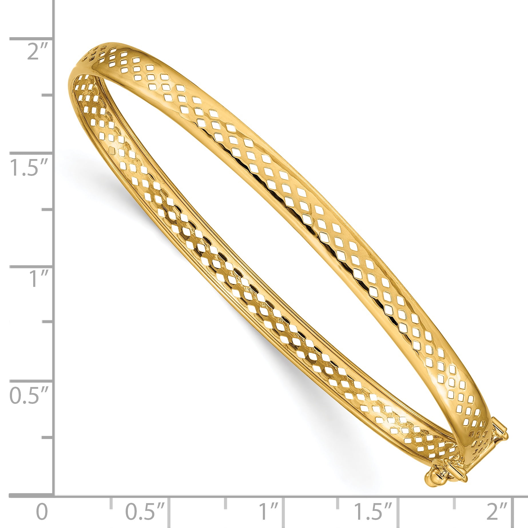 Primal Gold 14 Karat Yellow Gold Safety Clasp 4.75mm Bangle