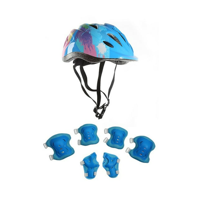 Inteprter Casco con ruedas para niños, equipo de protección ajustable para niños pequeños, rodillera, codera, Protector de bicicletas al aire Type2 NO2