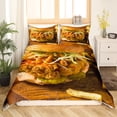 thumbnail image 2 of Erosebridal Hamburger Duvet Cover King,French Fries Bedding Set Adults Bedroom Decor,Funny Realistic Food Comforter Cover,Chicken Burger Bed Set 3Pcs, 2 of 4