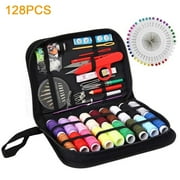 Rongsi 128 Pcs Sewing Kit, Hand Sewing Kits with Scissors, Thimble, Thread, Tape Measure, Case Buttons & Tools, Sewing Kits for Adults