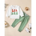 thumbnail image 2 of xiaxaixu Toddler Boys 2PCS Pants Sets Long Sleeve Letter Print Sweatshirt Tops and Drawstring Pants Sets, 2 of 9